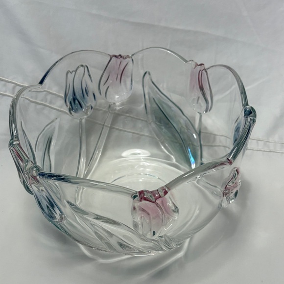 Tivoli Mikasa Clear crystal Glass Tulip Bowl with Subtle...